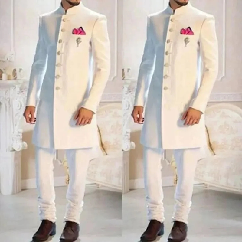 Men Formal Wear Indian - Costume de marié blanc à col