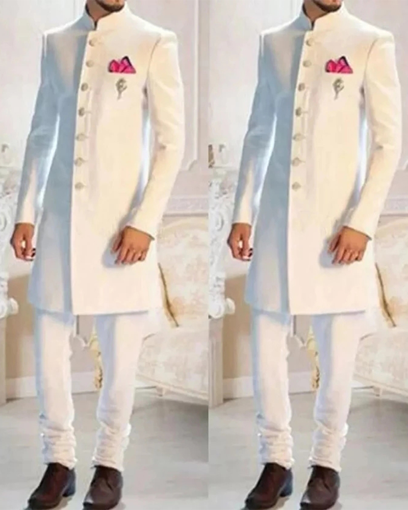 Men Formal Wear Indian - Costumes blancs pour hommes, 2 pièces,