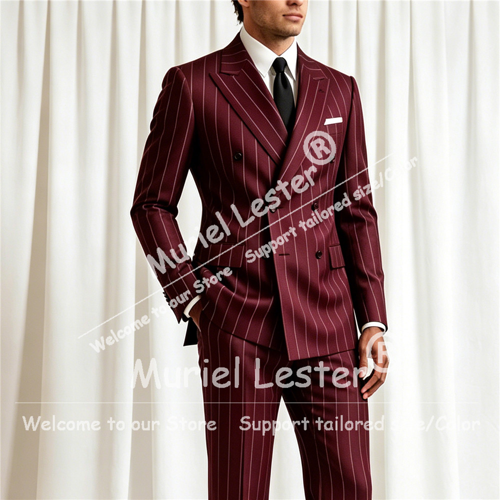 Men'S Style Formal Wear - Costume élégant à rayures pour homme,