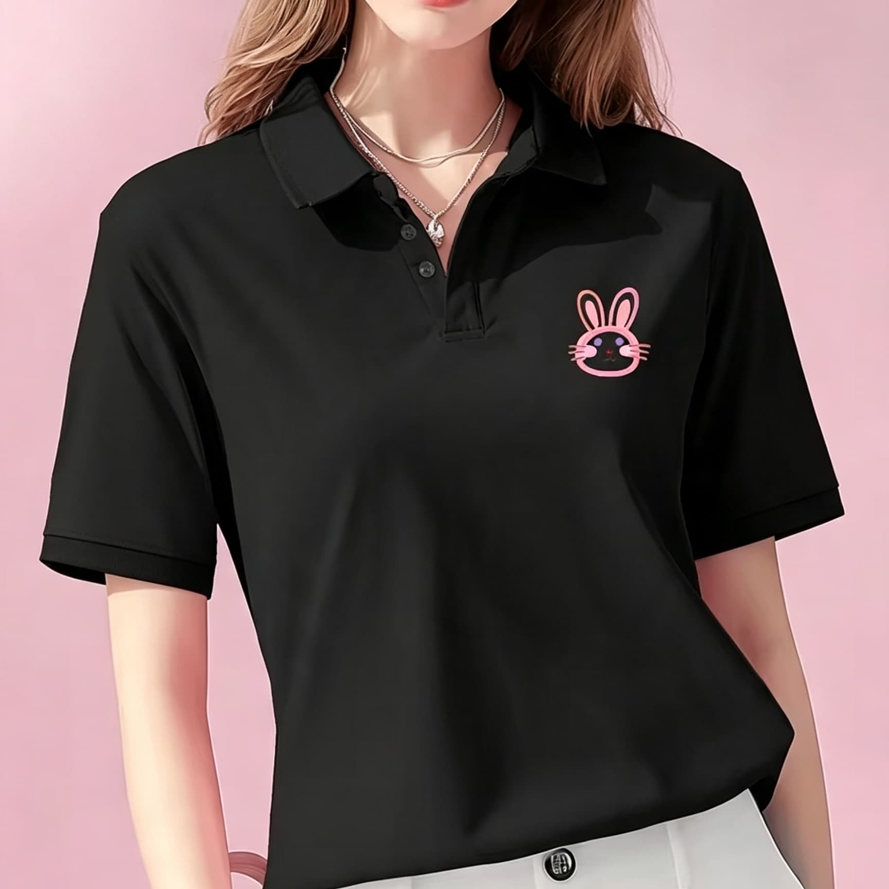 Polo unisexe noir à col à reve - Men Formal Wear Shirts avis et prix